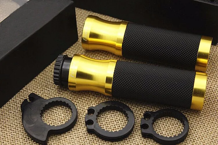 

RIZ0MA Universal CNC Gold 7/8'' Motorcycle Handlebar Grips inch 22mm For Honda Suzuki Harley Yamaha Kawasaki Ends Free shipping