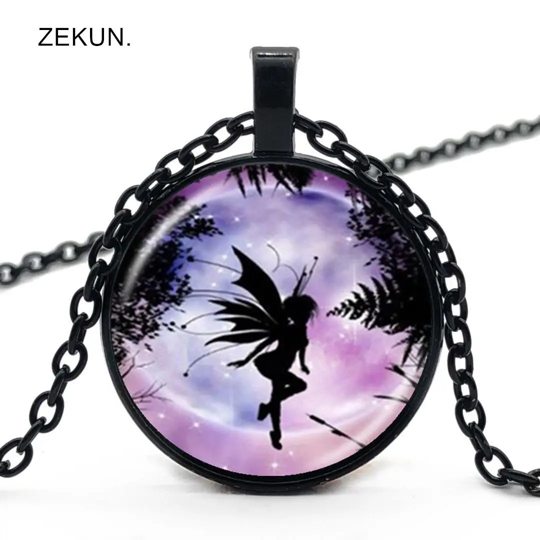 

LIAOZEKUN,2019/New Fairytale Angel Elf Glass Pendant Necklace Jewelry Children's Gift