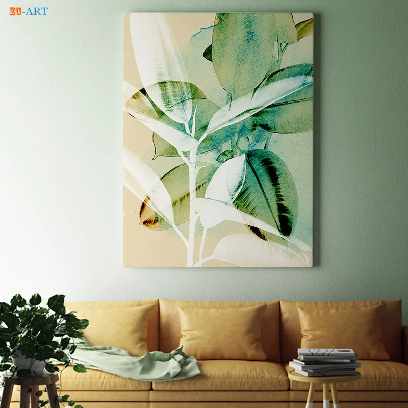 Абстрактный растительными принтами плакат тропический лист холст настенная