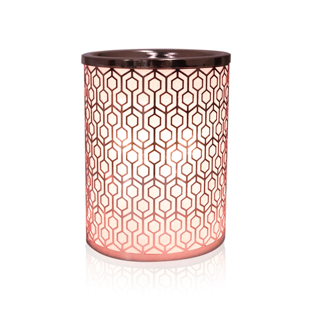 

Electric Wax Burner Metal Wax Melt Warmer with Scented Wax,Candle Wax Burner Fragrance Warmer for Home Decor Office (Rose gold)