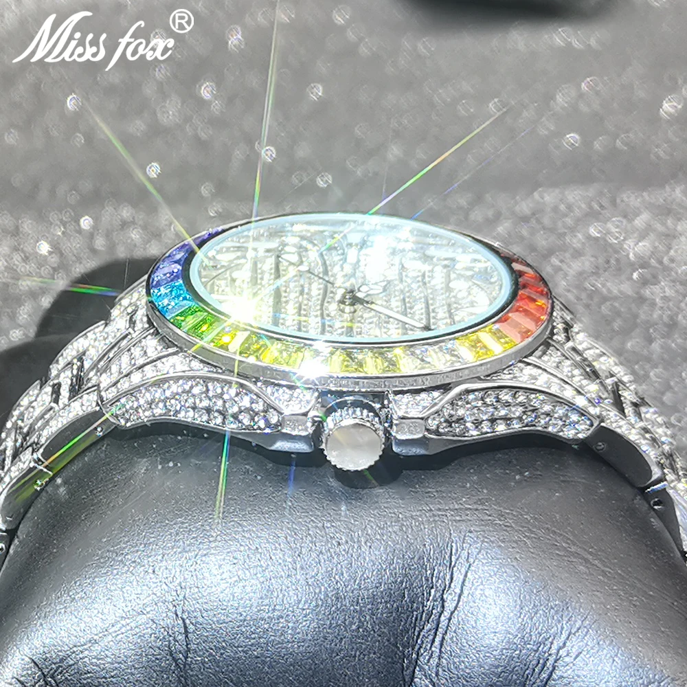 Часы мужские кварцевые в стиле хип-хоп с бриллиантами | Наручные часы