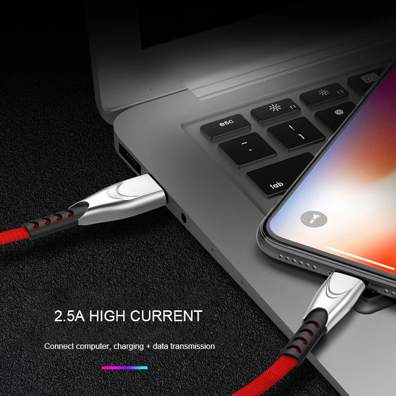 new data line android zinc alloy data line is suitable for phone type c data line tri color one meter universal data line free global shipping