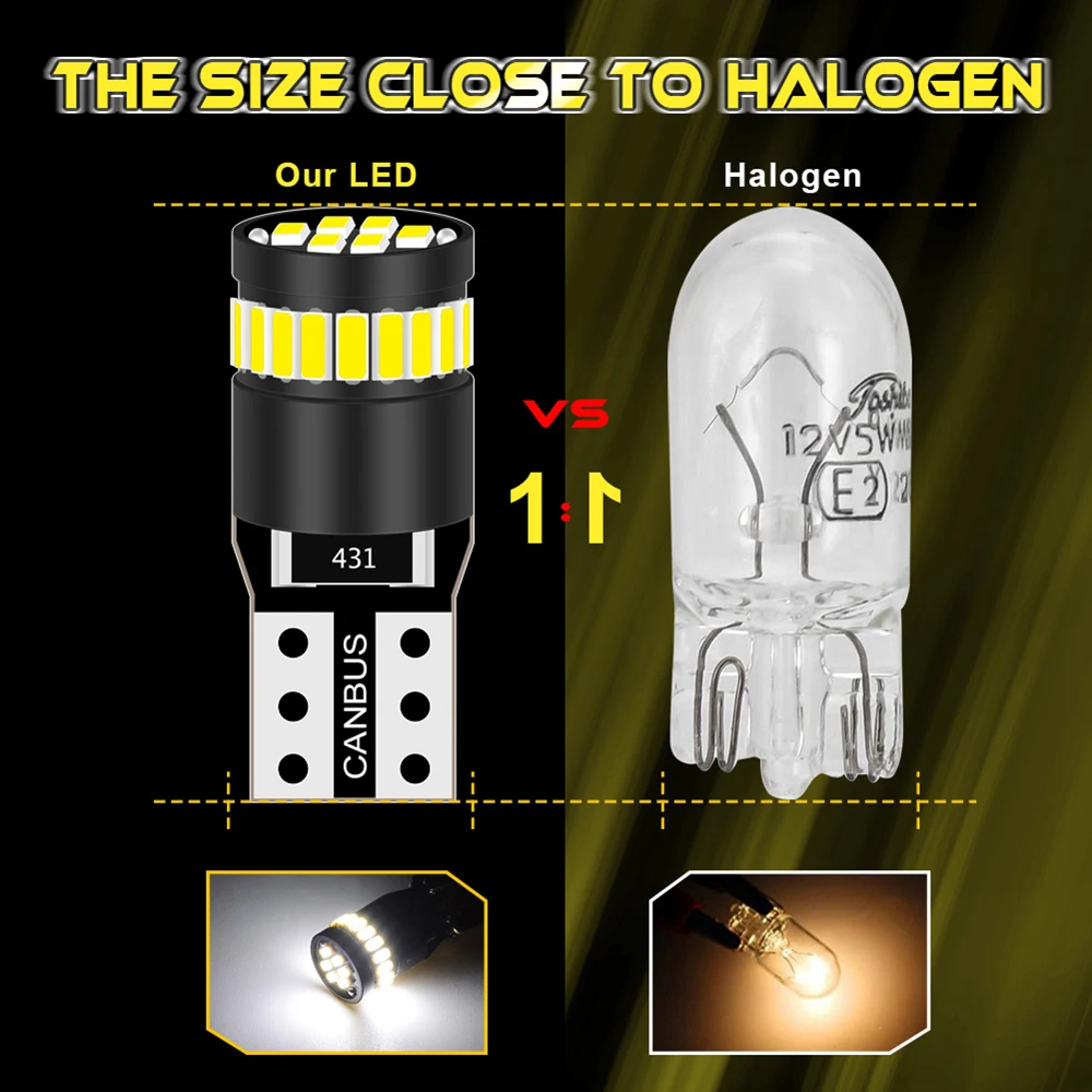 2 шт. W5W T10 светодиодный просвет Автомобильные стояночные огни 168 194 лампочки Canbus