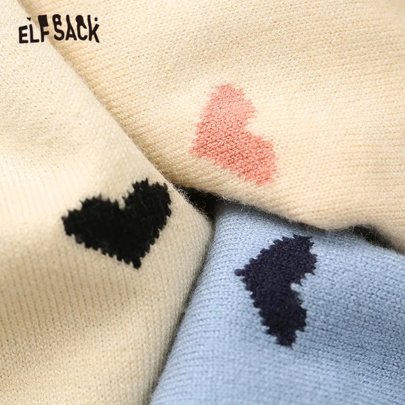 Женское винтажное вязаное платье ELFSACK черное однотонное из двух частей с бантом