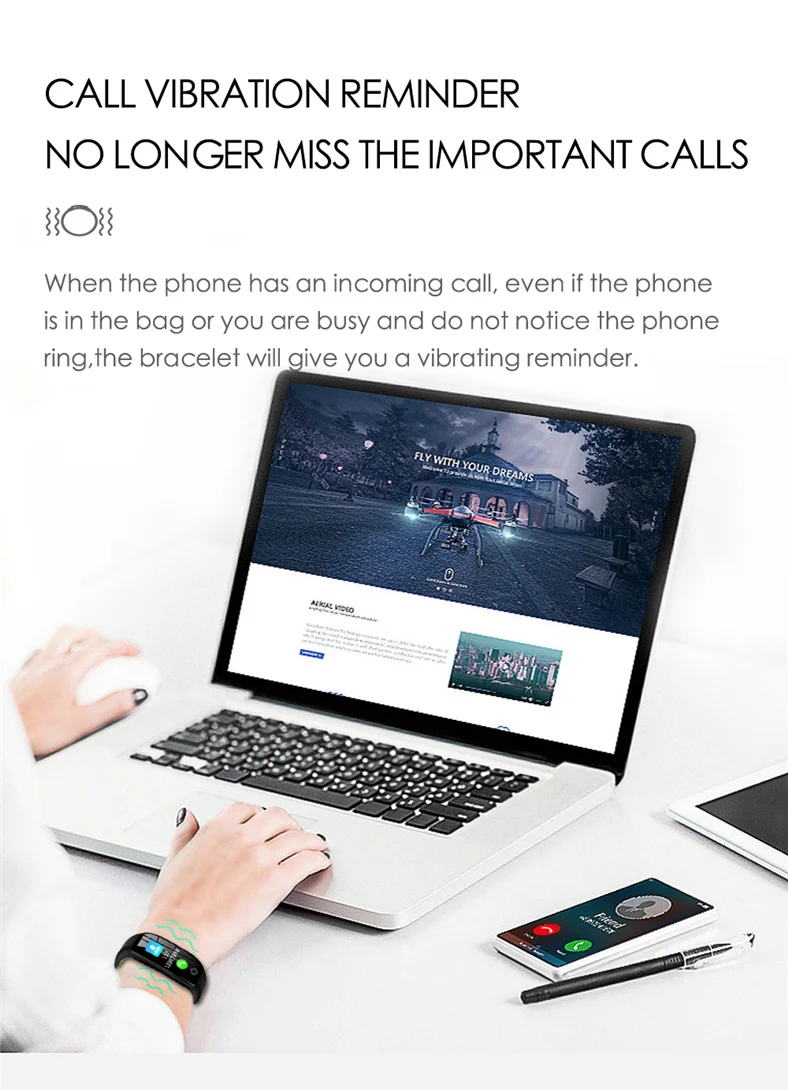 

F21 1.14" Large Color Screen Fitness Sport Smart Band Bracelet IP68 Waterproof Heart Rate Blood Pressure Monitor for Android IOS