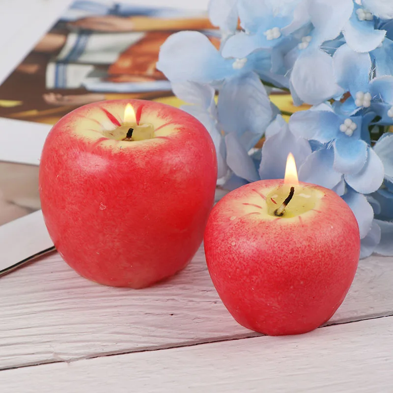 Fruit Candles Christmas Simulation Artificial Apple Shape Eve Wedding Party Decoartion Supplies Creative Gift | Дом и сад