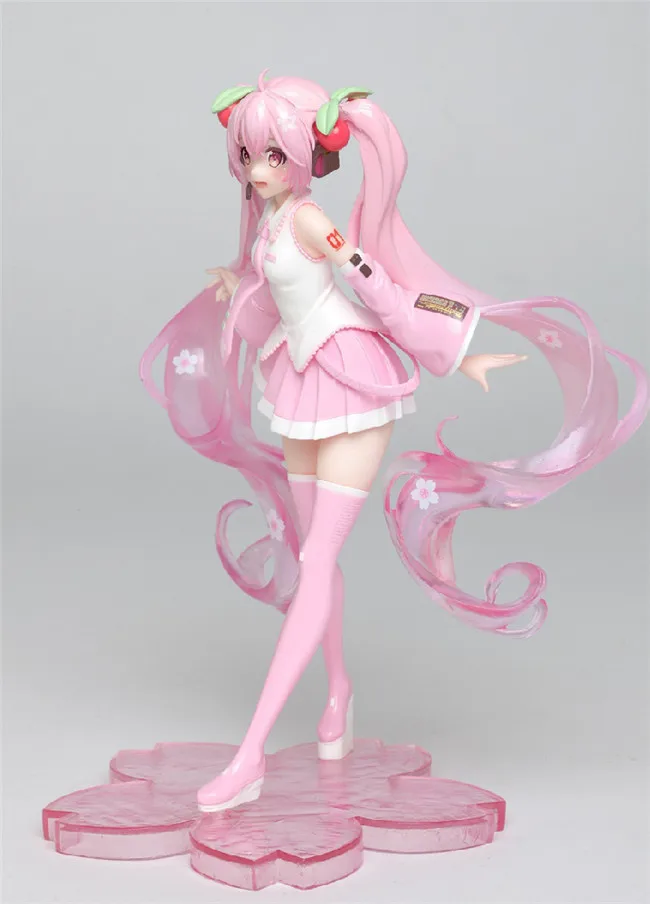 

18CM High Quality Anime Hatsunee Miku Pink Sakura Ver PVC Statue Action Figure Speelgoed Girls Model Toys for Kids