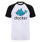 Мужская хлопковая футболка с коротким рукавом, с логотипом Docker