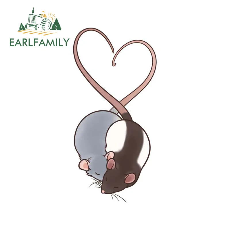 

EARLFAMILY забавная Луна мышь Автомобильная наклейка банка звезд милое сердце крысы наклейки для автомобиля окно багажник украшение мультяшный стиль