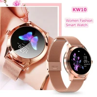 kw10 fashion bluetooth alloy metal waterproof smart watch women bracelet heart rate monitor sleep monitoring smartwatch connect