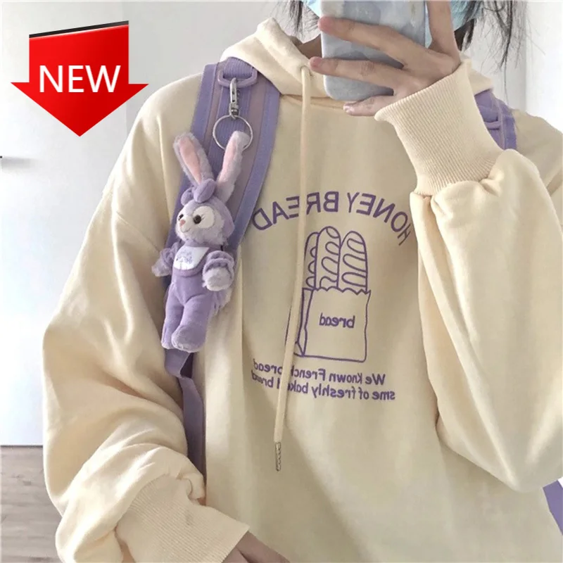 

Новинка 2021, худи большого размера в стиле Харадзюку для девочек-подростков, тонкие свободные винтажные толстовки, уличная одежда, женские х...