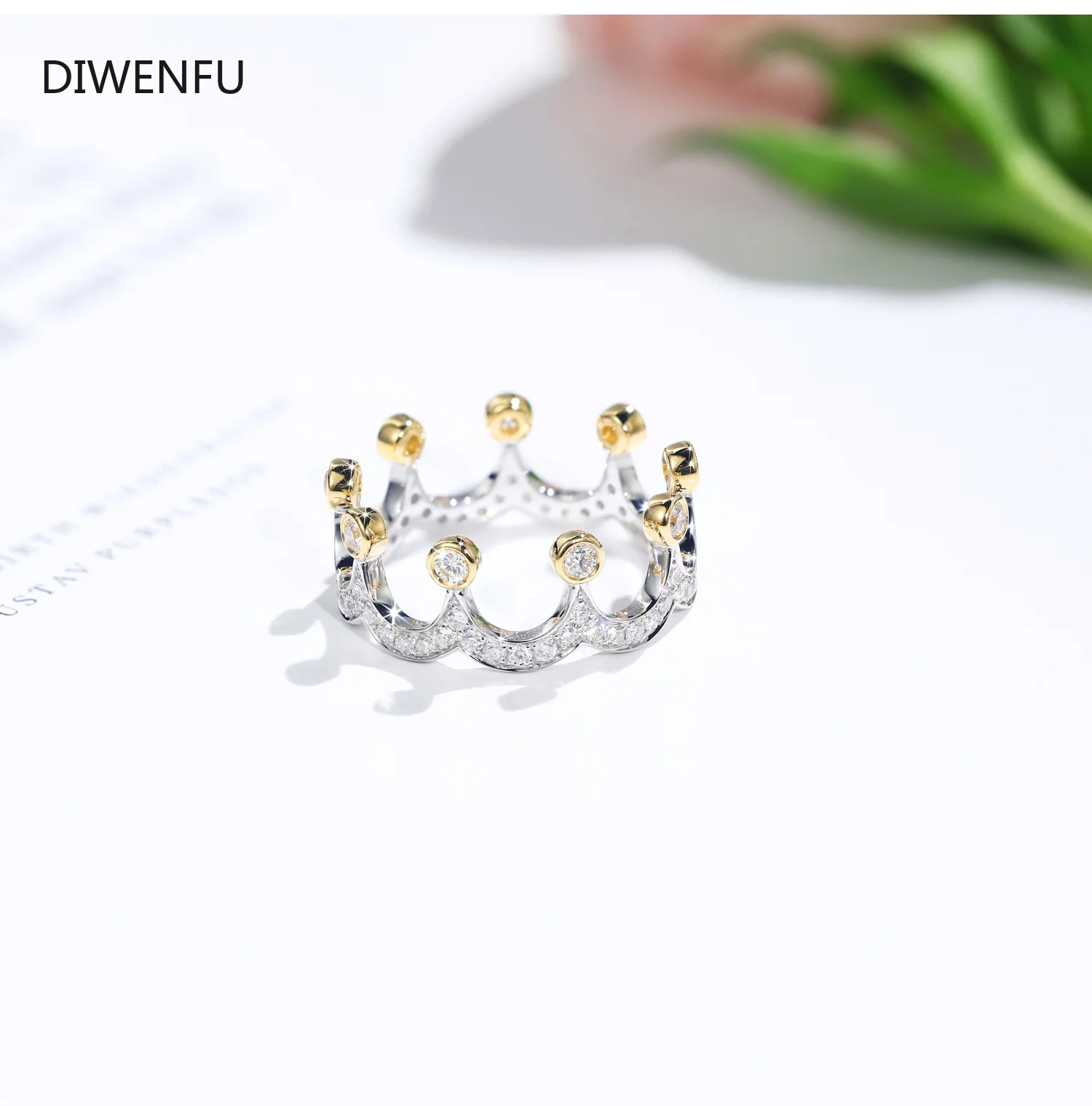 

Кольцо женское из серебра 925 пробы с бриллиантами, корона для коктейля, серебряные украшения с бриллиантами