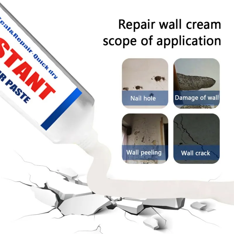 

Instant Waterproof Wall Repair Paste Easily Seal Holes Cracks Wall Repair White Tile Gap Repair Grout clean up Cleaner