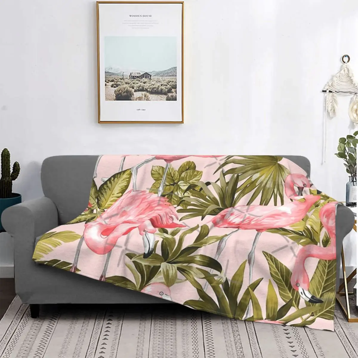 

Manta de flamenco Tropical Vintage, colcha de Color rosa, cubierta de cama a cuadros, manta de sofá a cuadros, colcha de verano