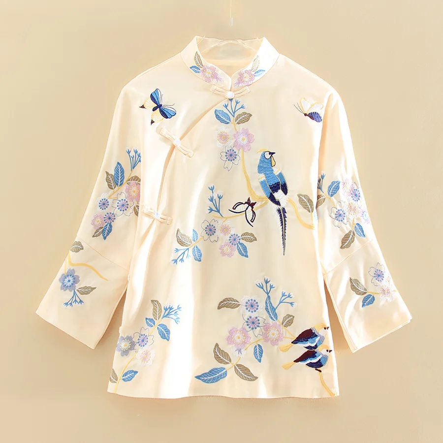 Новинка Осенняя Женская куртка высокого качества Топ в китайском стиле ретро с