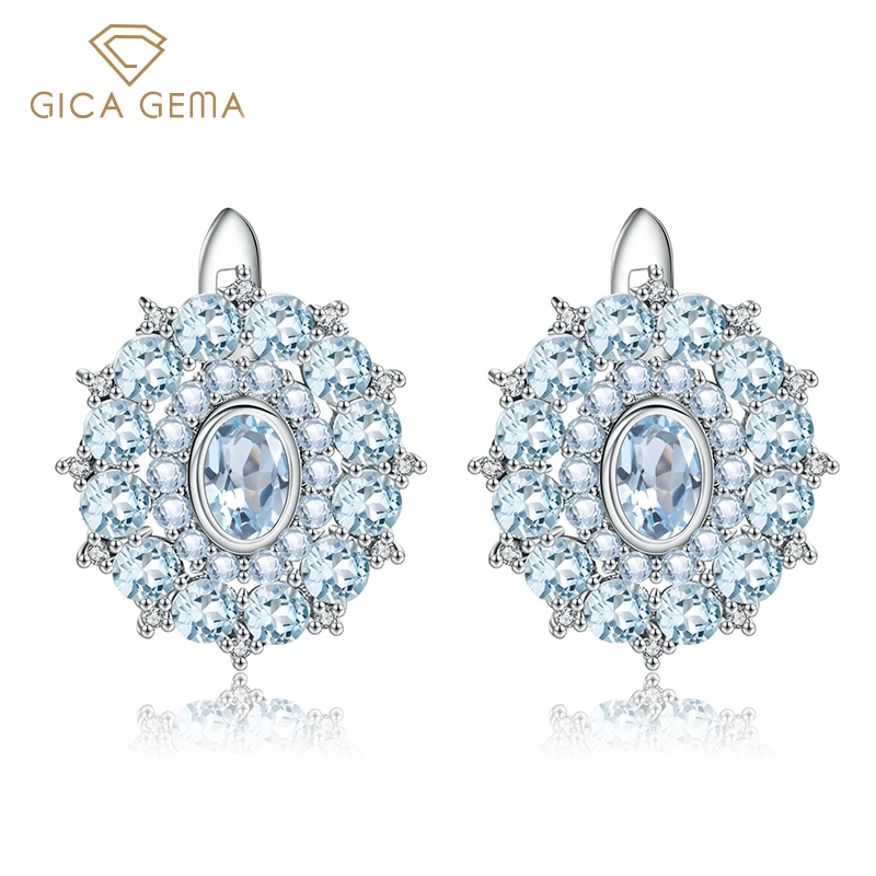 

Серьги женские из серебра 925 пробы, с натуральным топазом