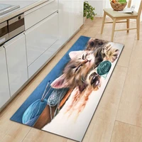 animal flannel entrance doormat home kitchen carpet cat printed indoor outdoor floor mats non slip living room bathroom rugs
