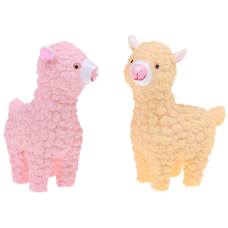 

Cute Alpaca Statue Animal Model Figurine Home Ornament Plant Pot Decor Fairy Garden Miniatures DIY Crafts Decoration