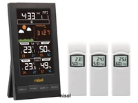 1pcs misol wireless weather station with 3 sensors 3 channels color screen