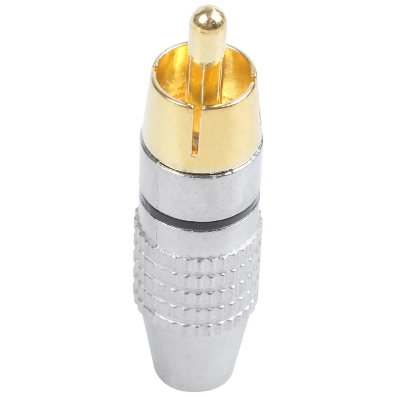 AAAE Top 2pcs RCA штекер адаптер аудио Phono позолоченный припой разъем золото +