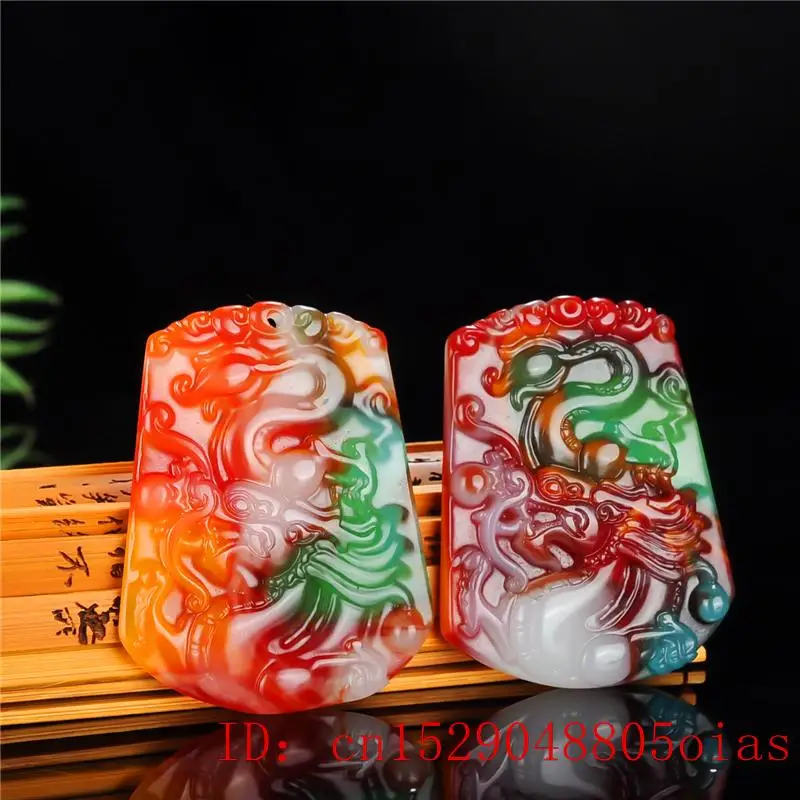 1 шт. натуральный цвет Нефритовый камень кулон дракона Китайский жадеит