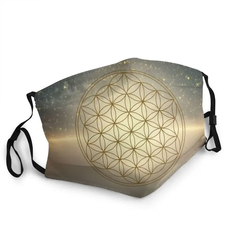 

Flower Of Life Mask Anti Dust Non-Disposable Mandala Buddhism Face Mask Protection Cover Unisex Adult Respirator Mouth Muffle