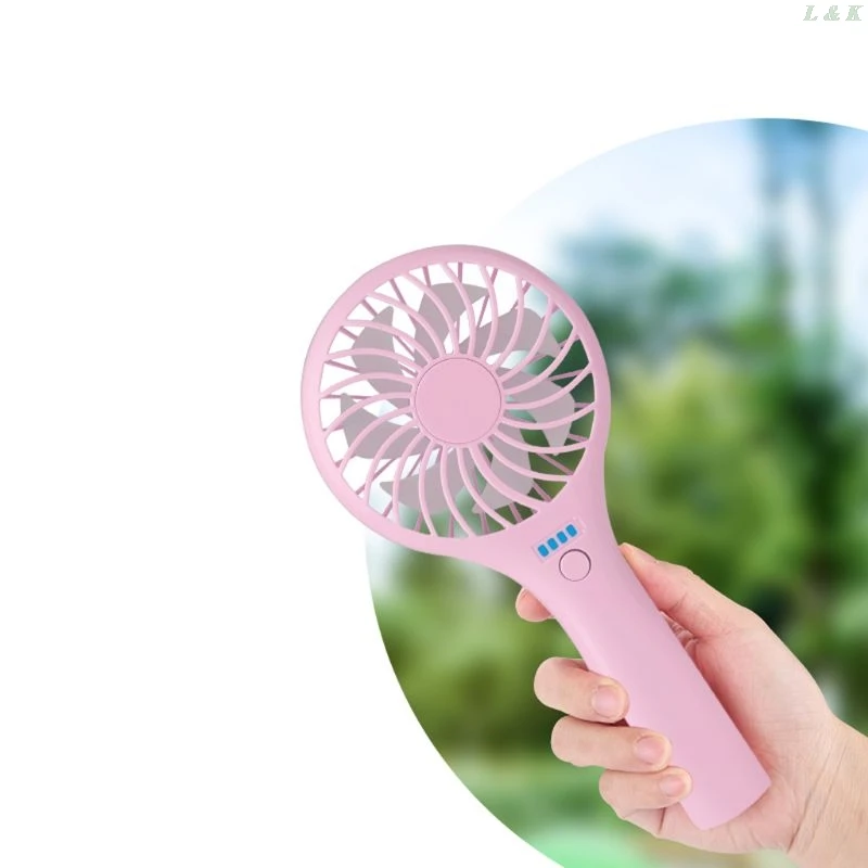 

Handheld USB Fan Cooling Mini Fan 3 Speed Air Cooler Fan LED Light for Car Home PXPA