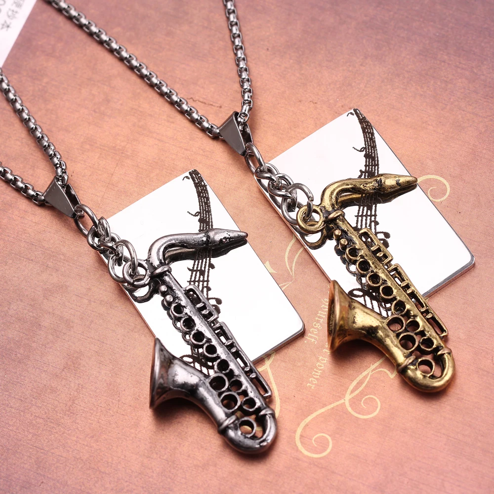 Модный Изготовленный по заказу Металл пластина ожерелье гравировка музыкальный