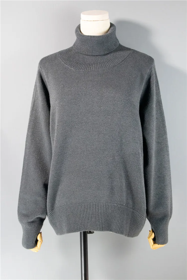 

Colorfaith New 2020 Women's Autumn Winter Korean Style Knitwear Turtleneck Warm Pullover Solid Minimalist Elegant Sweater SW7276