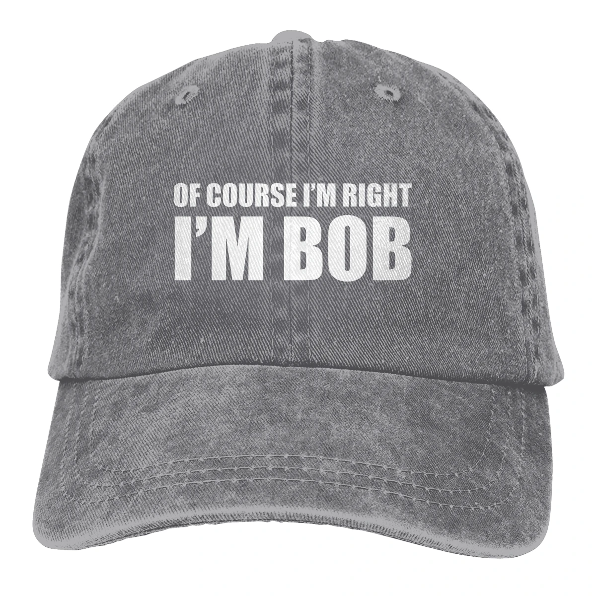 

Of Course I'm Right I'm Bob Hats for Men Women Adjustable Sun Hats Vintage Trucker Hat