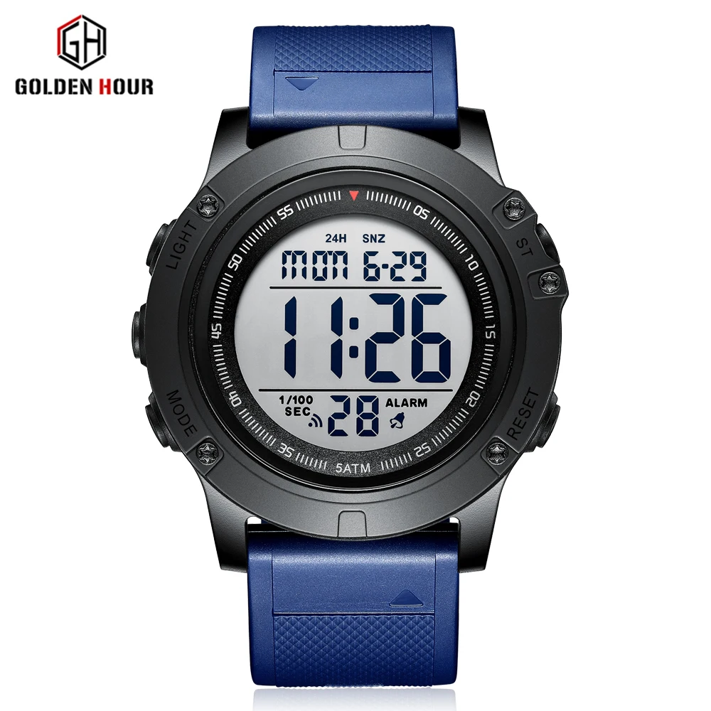 Часы GOLDENHOUR мужские многофункциональные брендовые Роскошные спортивные цифровые
