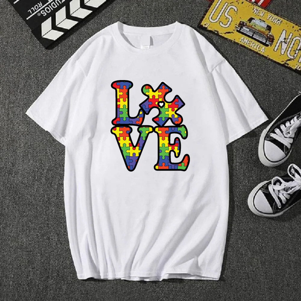 

Autism Awareness Day T-shirt T-shirt Clothing Autism T-shirt Summer Clothing Fun Casual Top