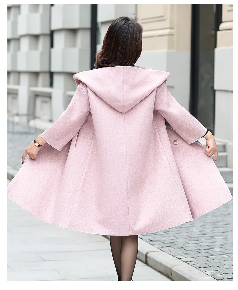 Fashion Solid Long Wool Coat Office Lady Single Button Wool Blend Coat and Jacket Elegant Women Coats Autumn Winter