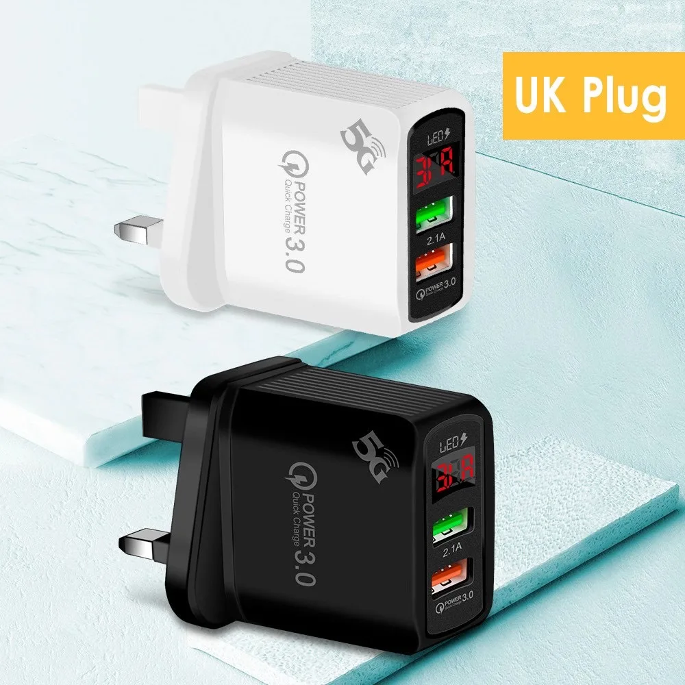 

3A Quick Charge 3.0 USB Charger 100-240V AC 50/60Hz Mobile Phone Charger Adapter QC3.0 Fast Charging for iPhone Samsung Xiaomi