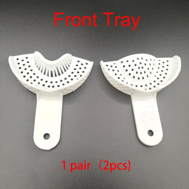 1pairs Front (2pcs) 10 шт./компл. для зубных слепков пластмассовые лотки без сетчатый лоток стоматологические инструменты стоматология лабораторный Материал зубной держатель Лотки - Color: 1pairs Front (2pcs)
