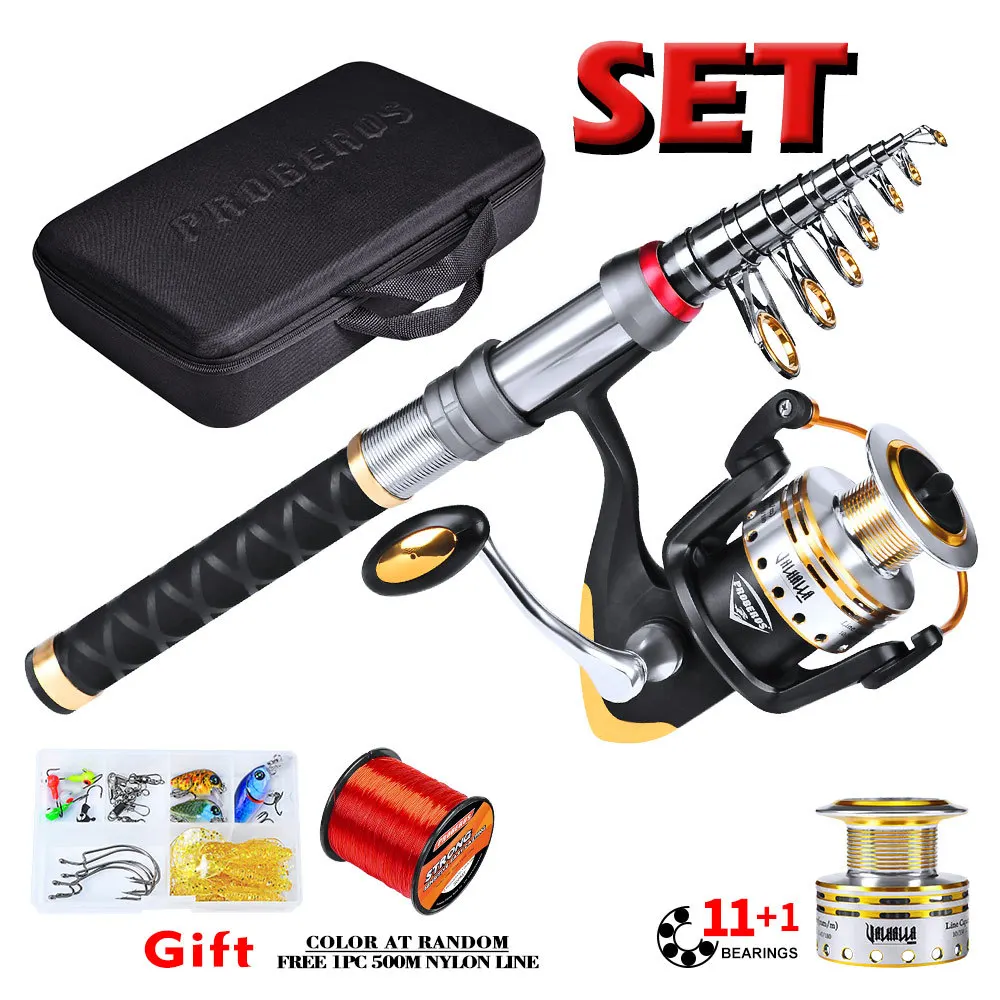 PRO BEROS комплект удочки + Рыболовная катушка сумка приманка металлическая 11 1