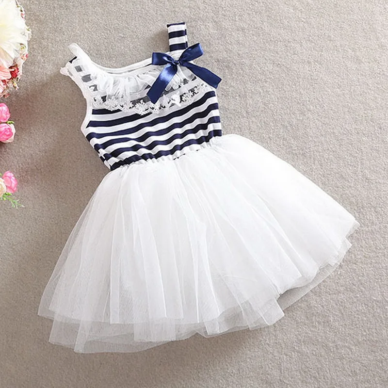 Летнее пляжное платье для маленьких девочек детское платье-жилет в полоску