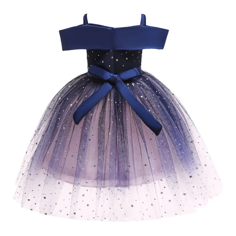 Girls Clothes 2020 New Summer Princess Dresses Off-Shoulder Kids Dress Star Mesh Children Clothing 2-10Y | Детская одежда и обувь