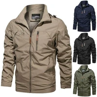 men military tactical jacket warm casual zip up coat windproof outwear autumn plain plus size