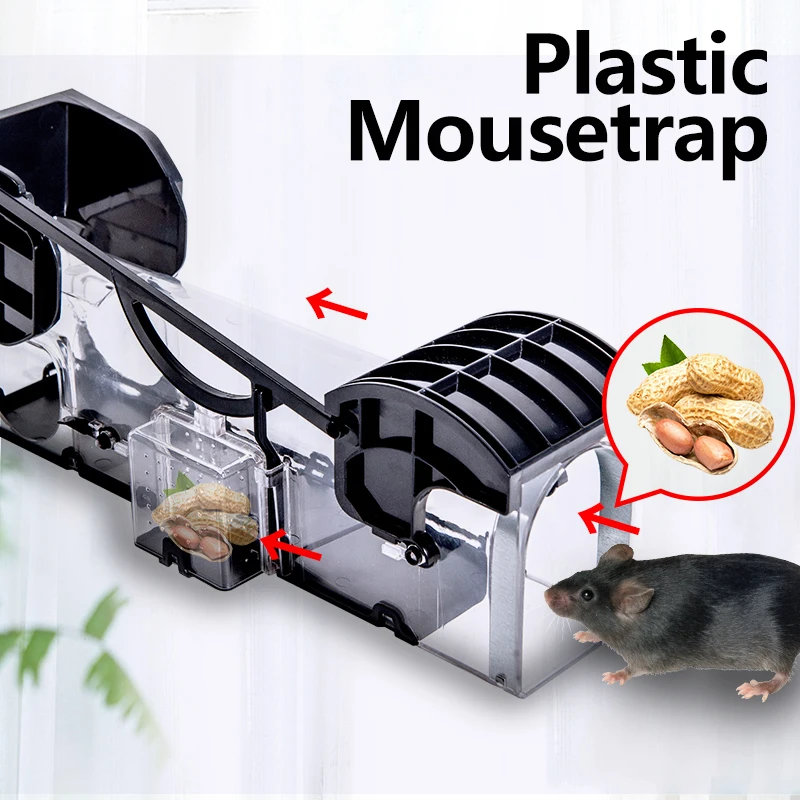 

Pest Control Humane Live Rat Catching Mice Mouse Traps Plastic Mousetrap Bait Snap Traps Three Door Rodent Catcher