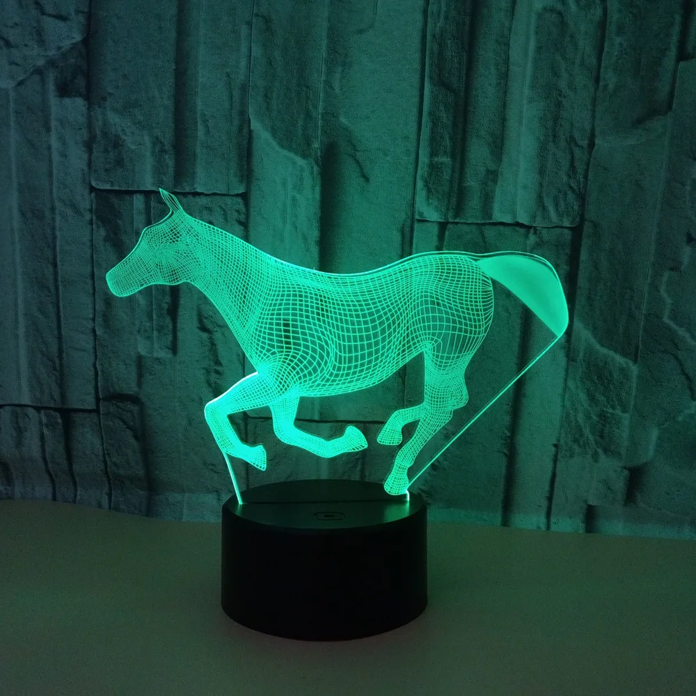 

Animal Horse 3D LED RGB Night Light 7 Color Change Desk Light Action Figures Kids Home Christmas Toys