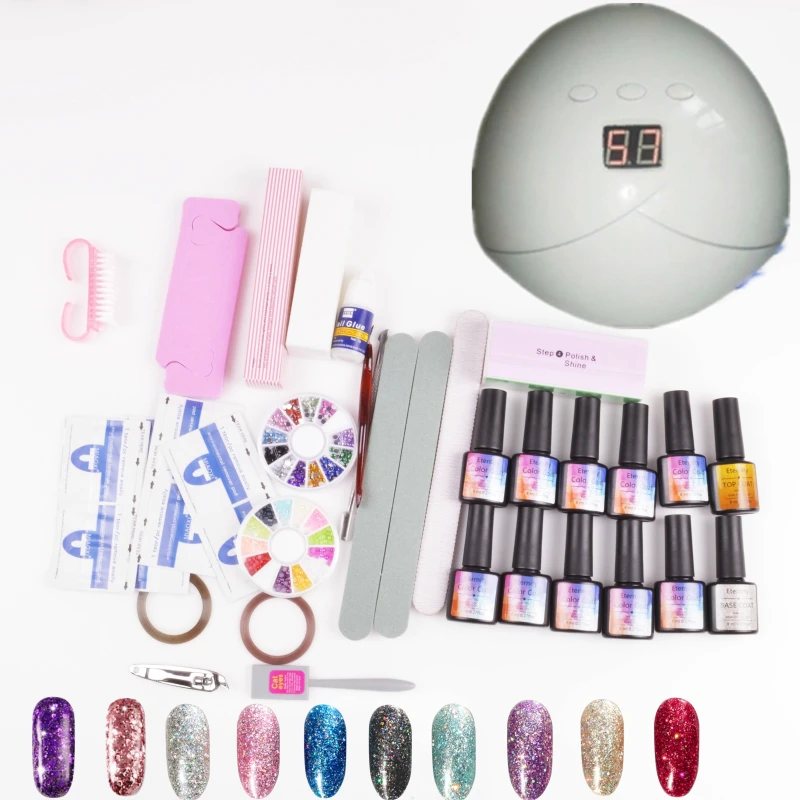 Маникюрный набор для гелей ногтей УФ сушилка лампы 10 шт. с системой Soak Off!