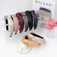 oaoleer new wide top knot hair bands solid soft knotted headband for women lady bow hair hoop hair accessories headwear