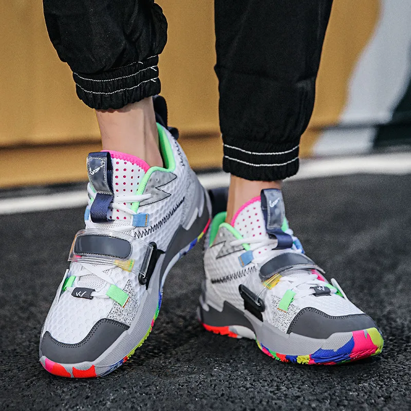 2021 Hot Superstar Fashion Rainbow Basketball Shoes Men Breathable High top Men's Sneakers Basketball Unisex Sports Shoes Basket