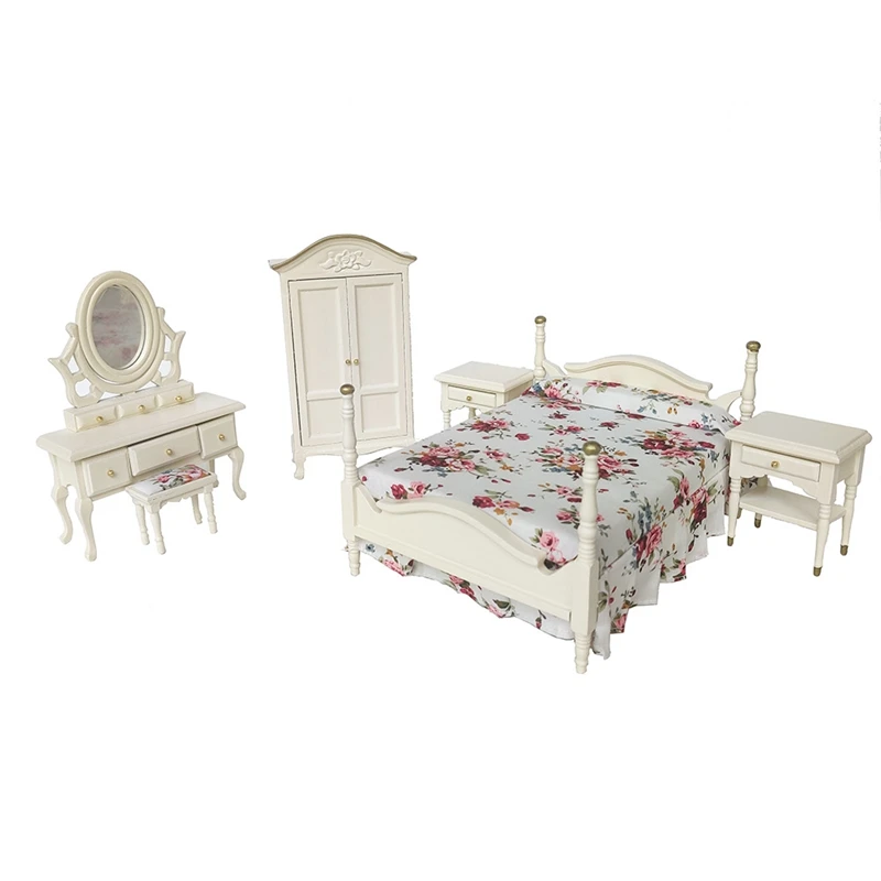 

Miniature Wooden Dollhouse Furniture 1:12 Dolls Kids Pretend Play Simulation Bedroom Living Room Toy Ornaments Set