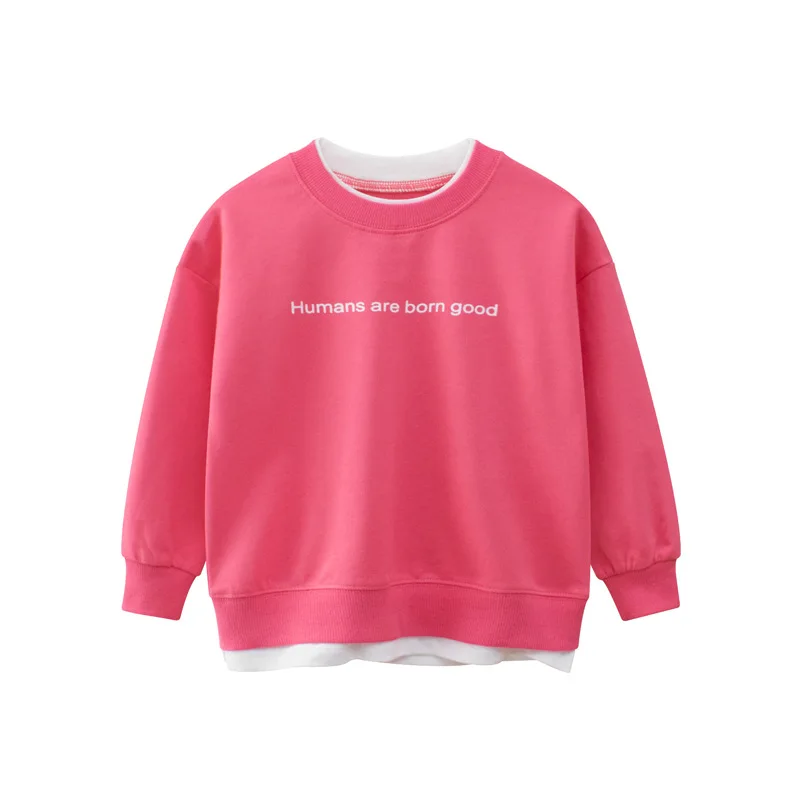 

2-8T Toddler Kid Baby Girls Clothes Spring Loose Sweatshirt Cotton Loose Hoodies Casual Plain Top Spring Infant Clothing