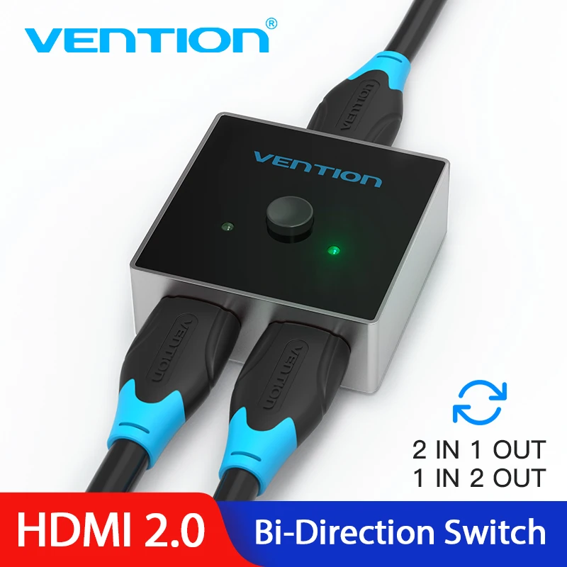Vention HDMI Разветвитель переключатель HDMI 2,0 4K двухнаправленный коммутатор 1x2/2x1 адаптер 2 в 1 конвертер для PS3/4 ТВ коробка DVD дисплей