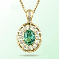 14k yellow gold pendants necklaces for women link chain vintage emerald pendant fine jewelry engagement wedding party gifts