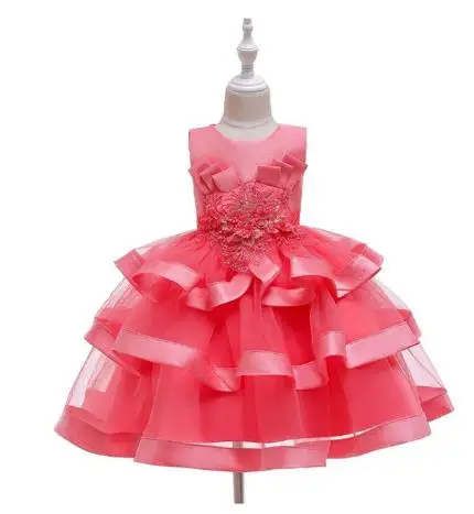 watermelon red Одежда для маленьких девочек; Детские платья для девочек; Рождественская одежда; платье принцессы; новогодние вечерние костюмы для костюмированной вечеринки - Цвет: watermelon red