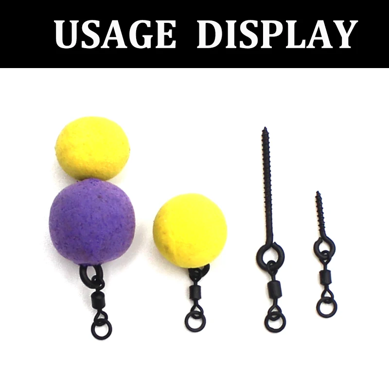 10pcs Carp Fishing Accessories 360° Bait Screw With Mirco Swivel for Ronnie rigs Spinner Snow man Rigs | Спорт и развлечения